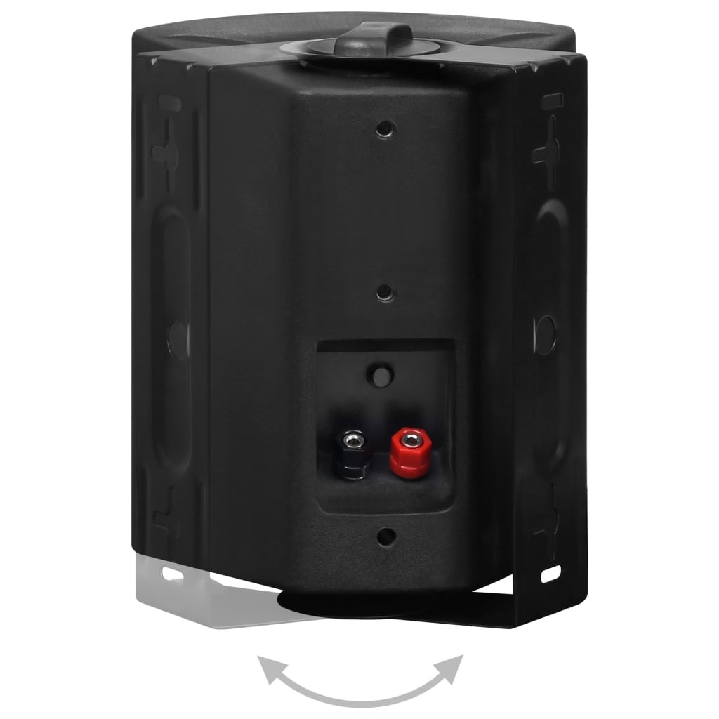 Wall-mounted Stereo Speakers 2 pcs Black Indoor Outdoor 80 W